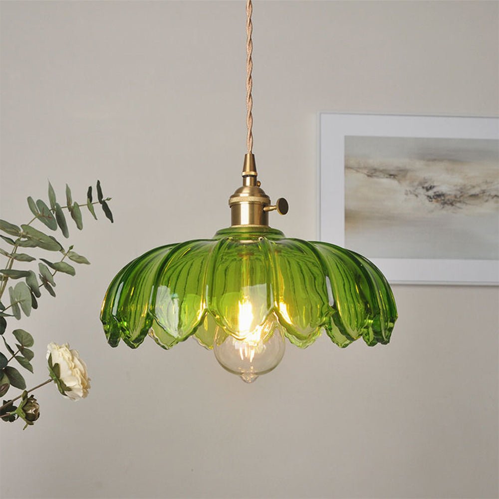 Living Houses | Vintage Glass Flower Pendant Lamp