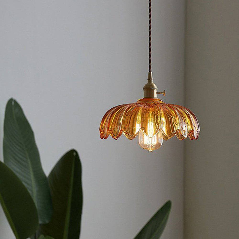 Living Houses | Vintage Glass Flower Pendant Lamp
